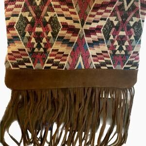 American Eagle Outfitters Bag, Aztec Print with Fringe Bottom